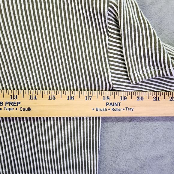 BKE Top Women’s Small Green Stripe Lace-Up Front Short Sleeve Tunic Boho Casual - Picture 10 of 10